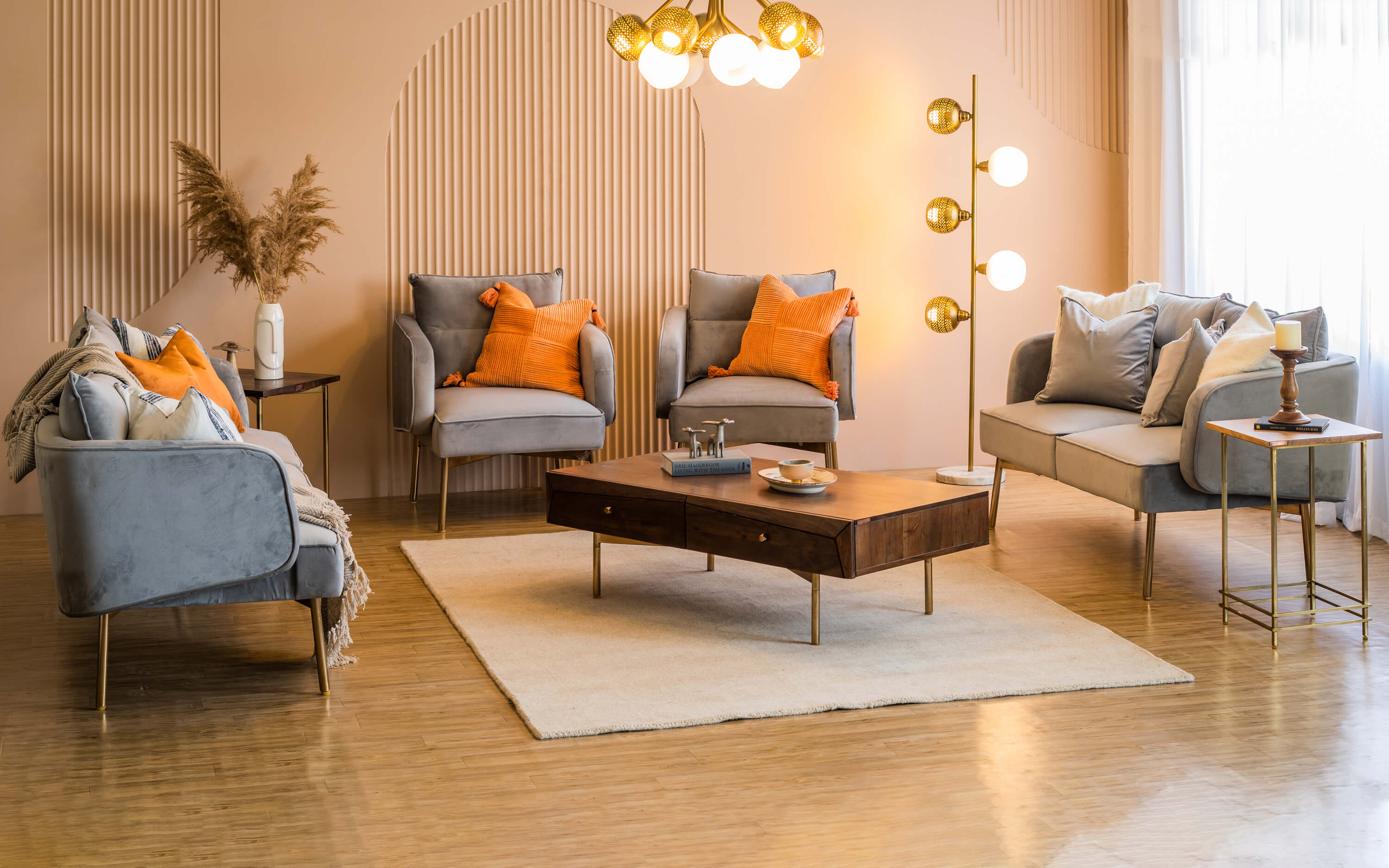 Barcelona 2 Seater Sofa Grey - Orange Tree Home Pvt. Ltd.