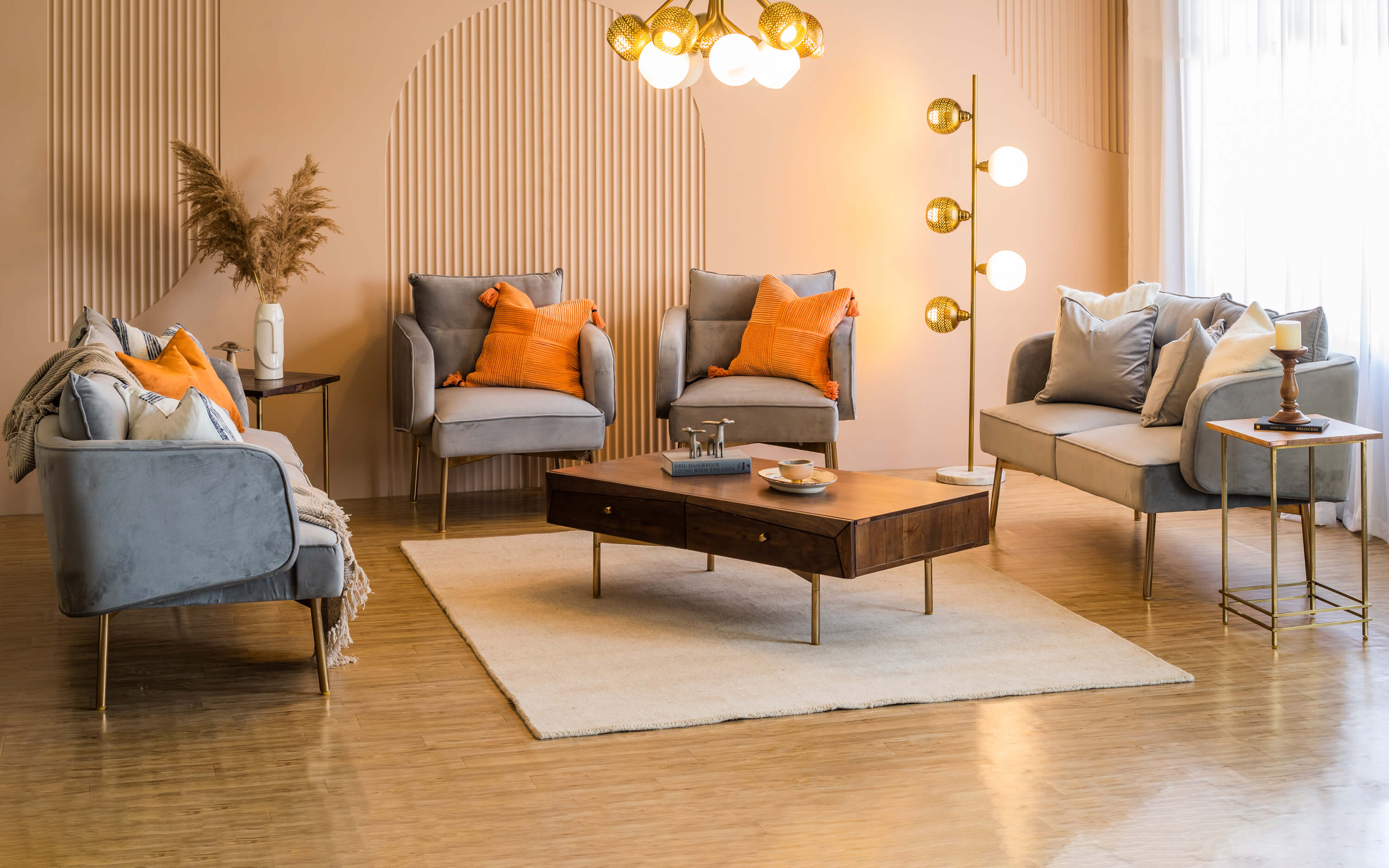 Barcelona 3 Seater Sofa Grey. Luxury Sofa Designs by Orange Tree Home