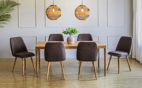 Buta Dining Table With 6 Chairs Brown - Orange Tree Home Pvt. Ltd.