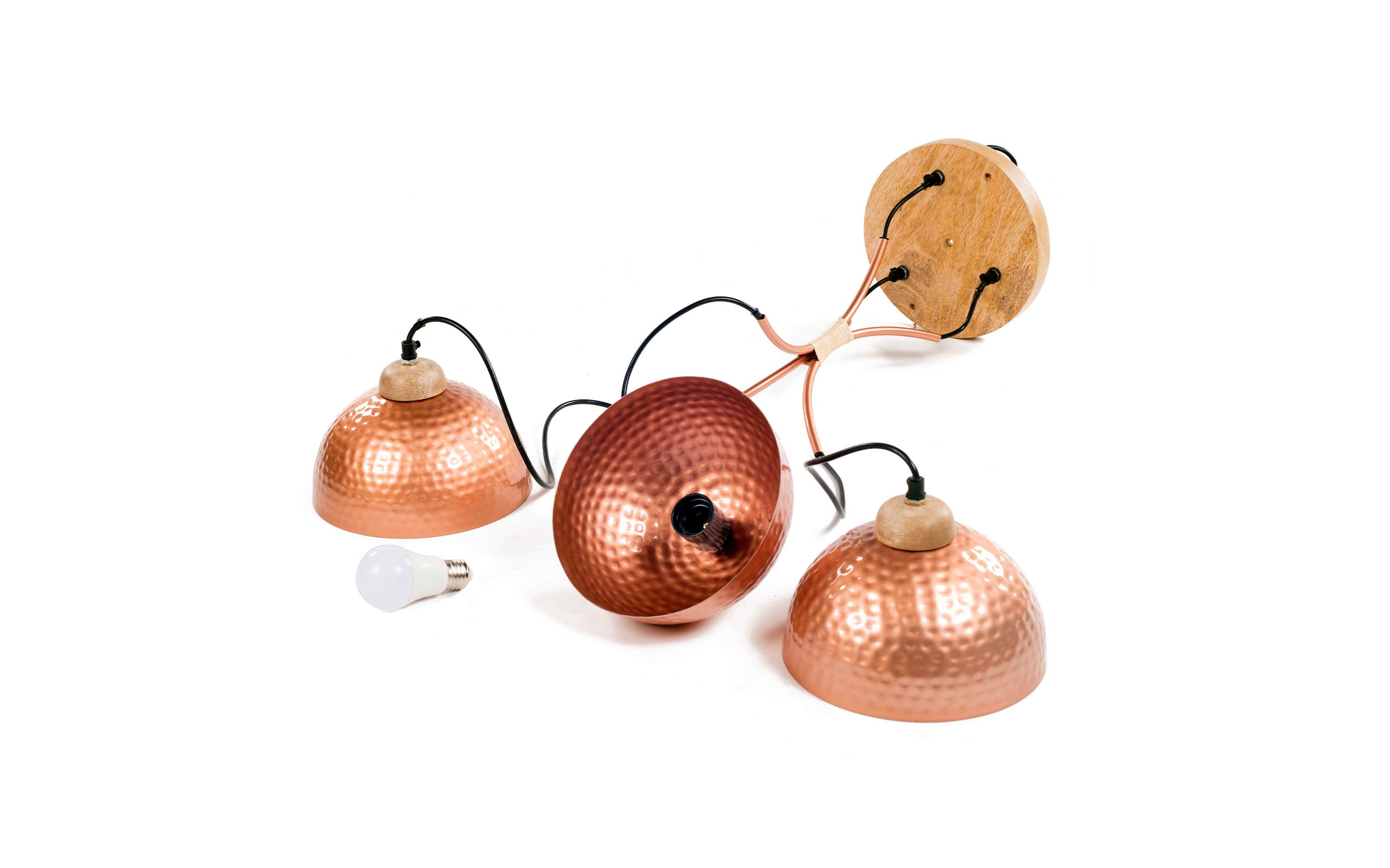 Karabi (LED) Hanging Lamp set of 3 copper