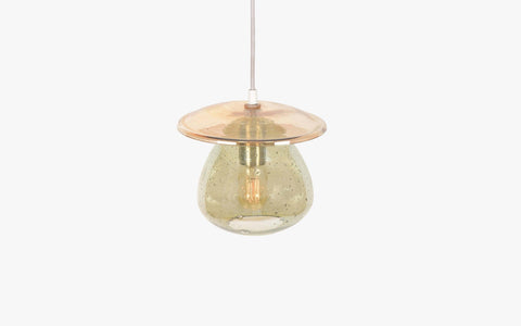 Sitara Squat Glass Hanging Lamp Green