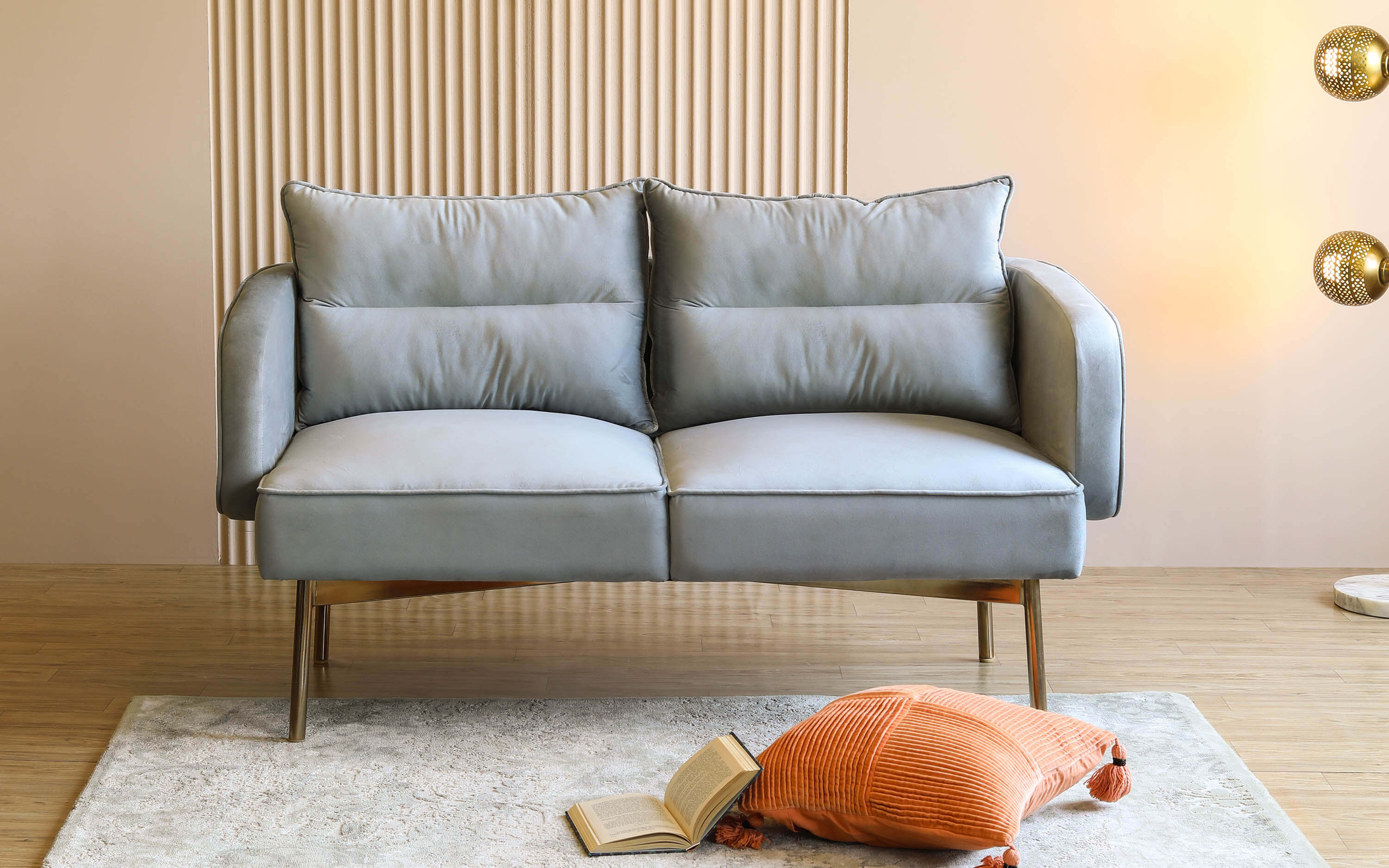 Barcelona 2 Seater Sofa Grey - Orange Tree Home Pvt. Ltd.