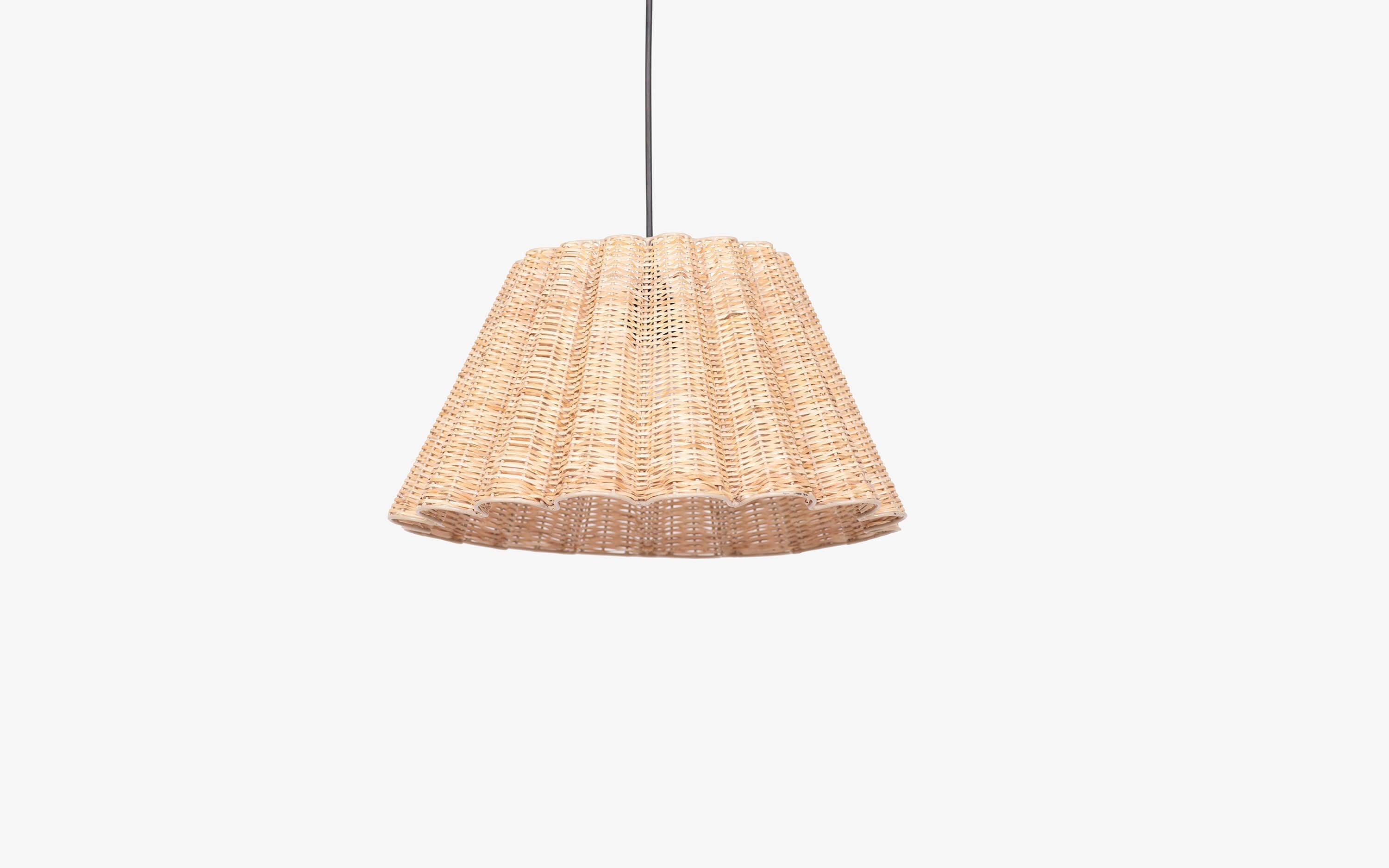 Buy Punkhe Conical Cane Hanging Light - Close shot - from left angle - Orange Tree