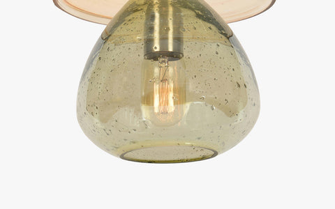 Sitara Squat Glass Hanging Lamp Green