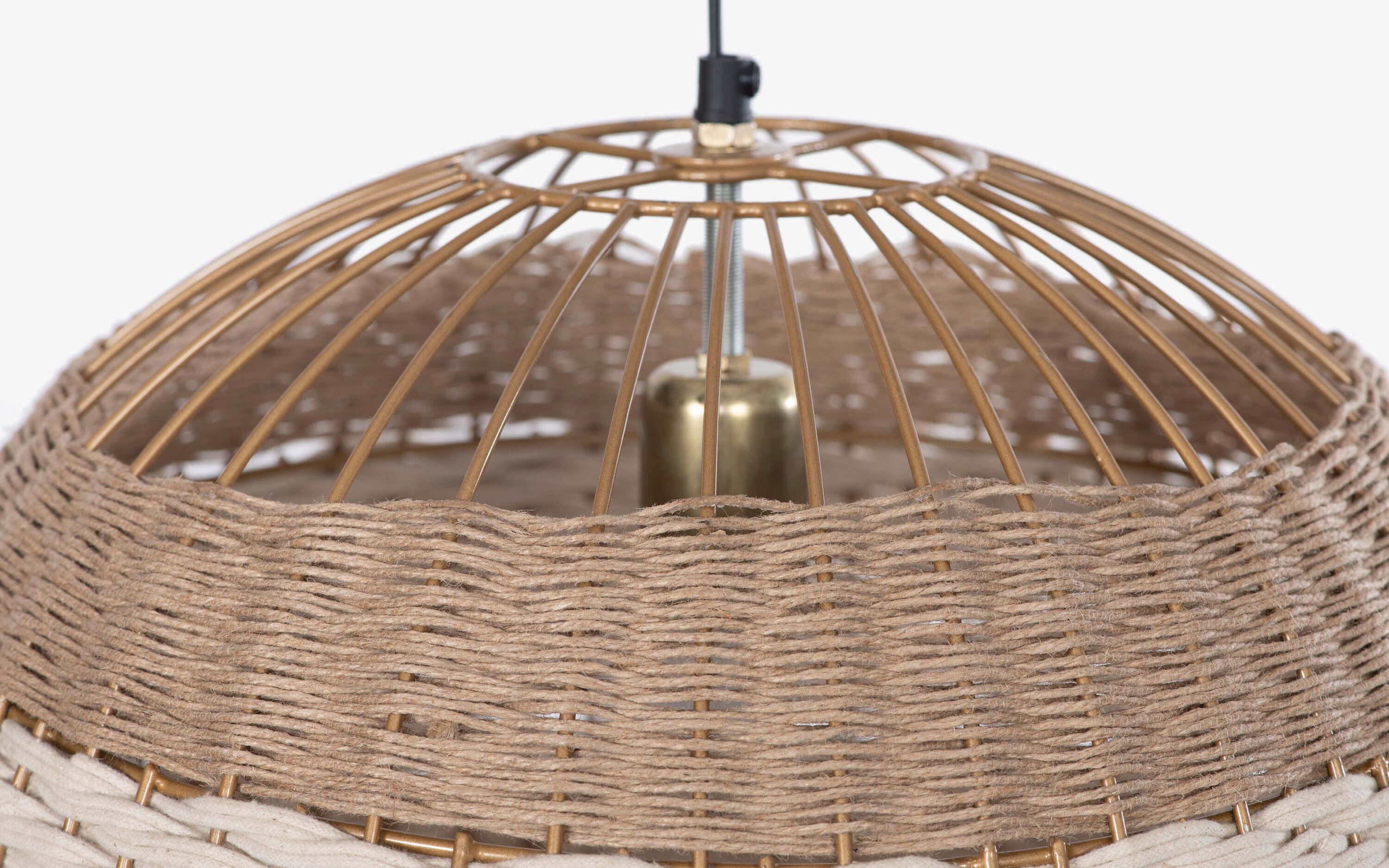 Buy Aarna Round Sisal Fibre Hanging Lamp for Home - with white background - Orange Tree