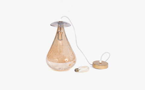 Sitara Glass Hanging Lamp Gold Big