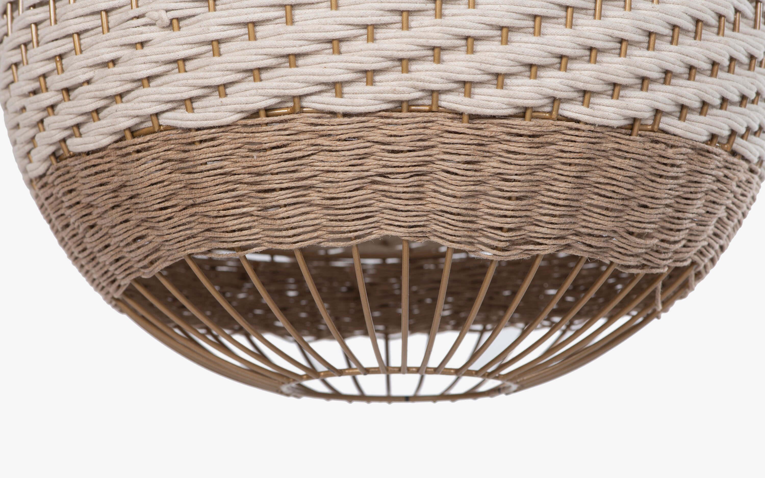 Buy Aarna Round Sisal Fibre Hanging Lamp for Home - with white background - Orange Tree