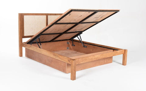 Kyoto Hydraulic King Bed - Solid Wood - Orange Tree 