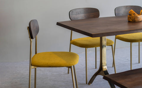 Yoho Dining Table With 4 Chairs and Bench American Walnut - Orange Tree Home Pvt. Ltd.