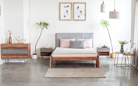 Toshi King Non Storage Bed Furniture Room Look- Orange Tree Home Pvt. Ltd.
