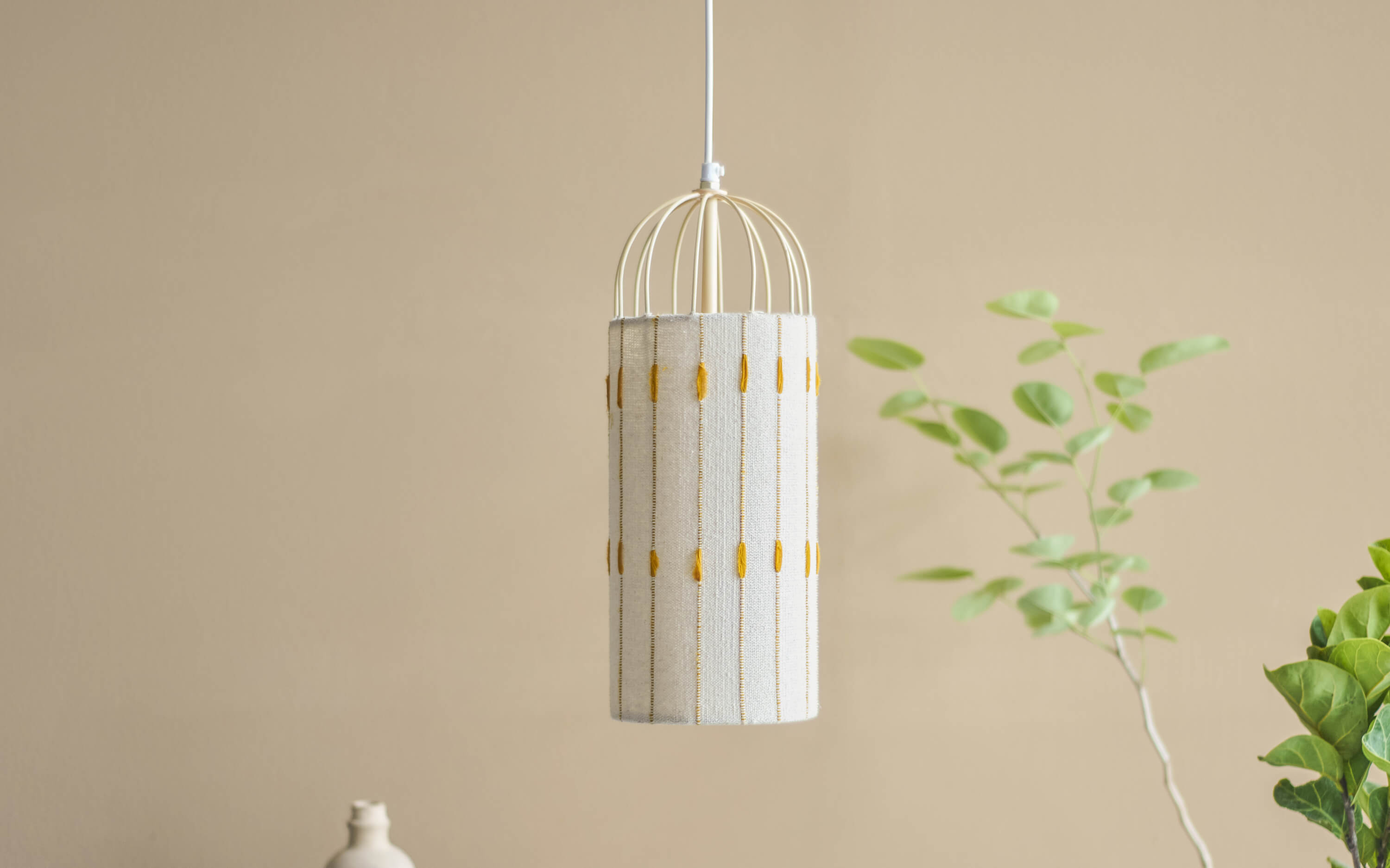 Antz Hanging Lamp Tall Mustard - Orange Tree Home Pvt. Ltd.