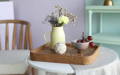 Boho Rectangular Cork Tray - Orange Tree Home Pvt. Ltd.