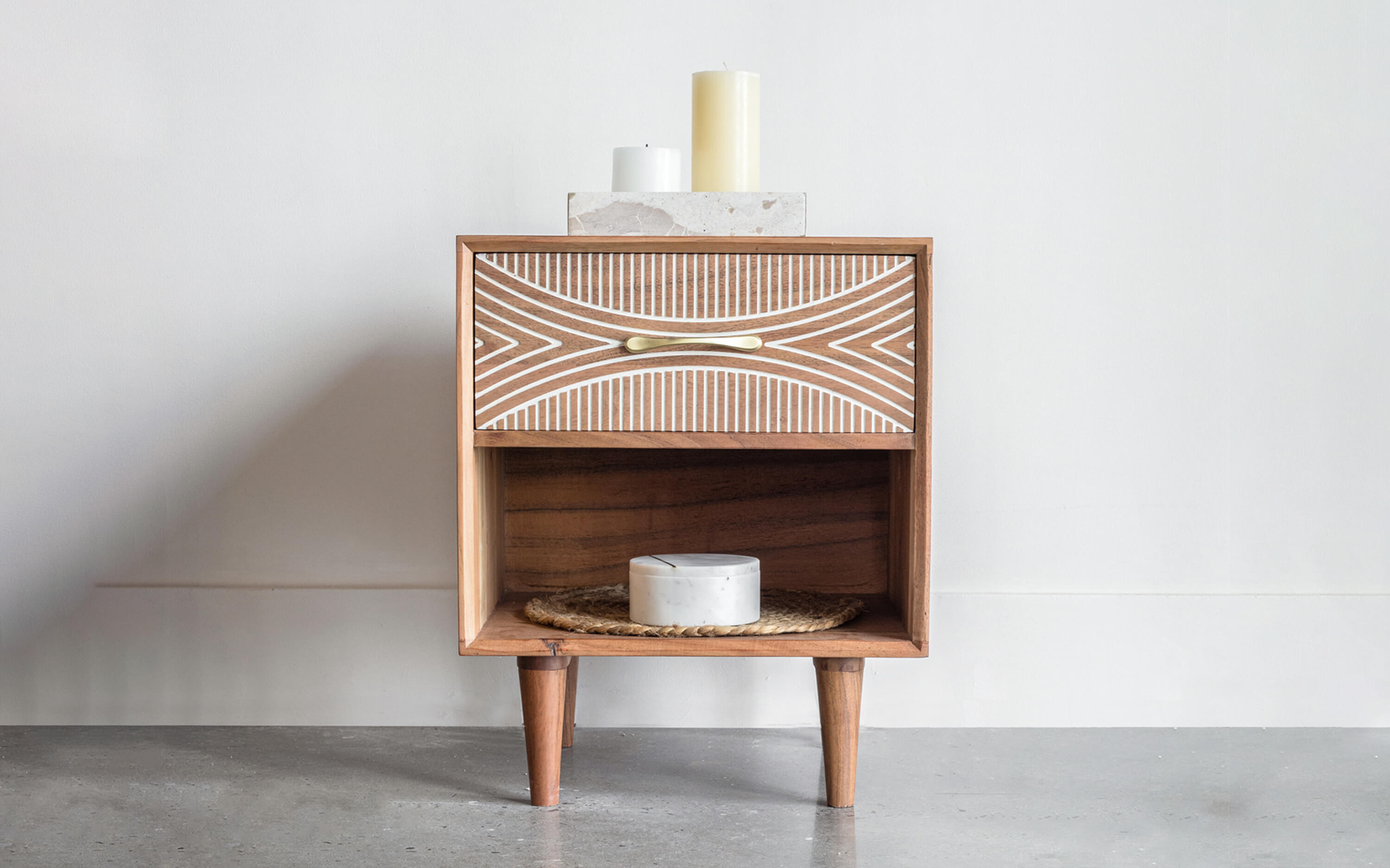 Bunka Bedside - Orange Tree Home Pvt. Ltd.