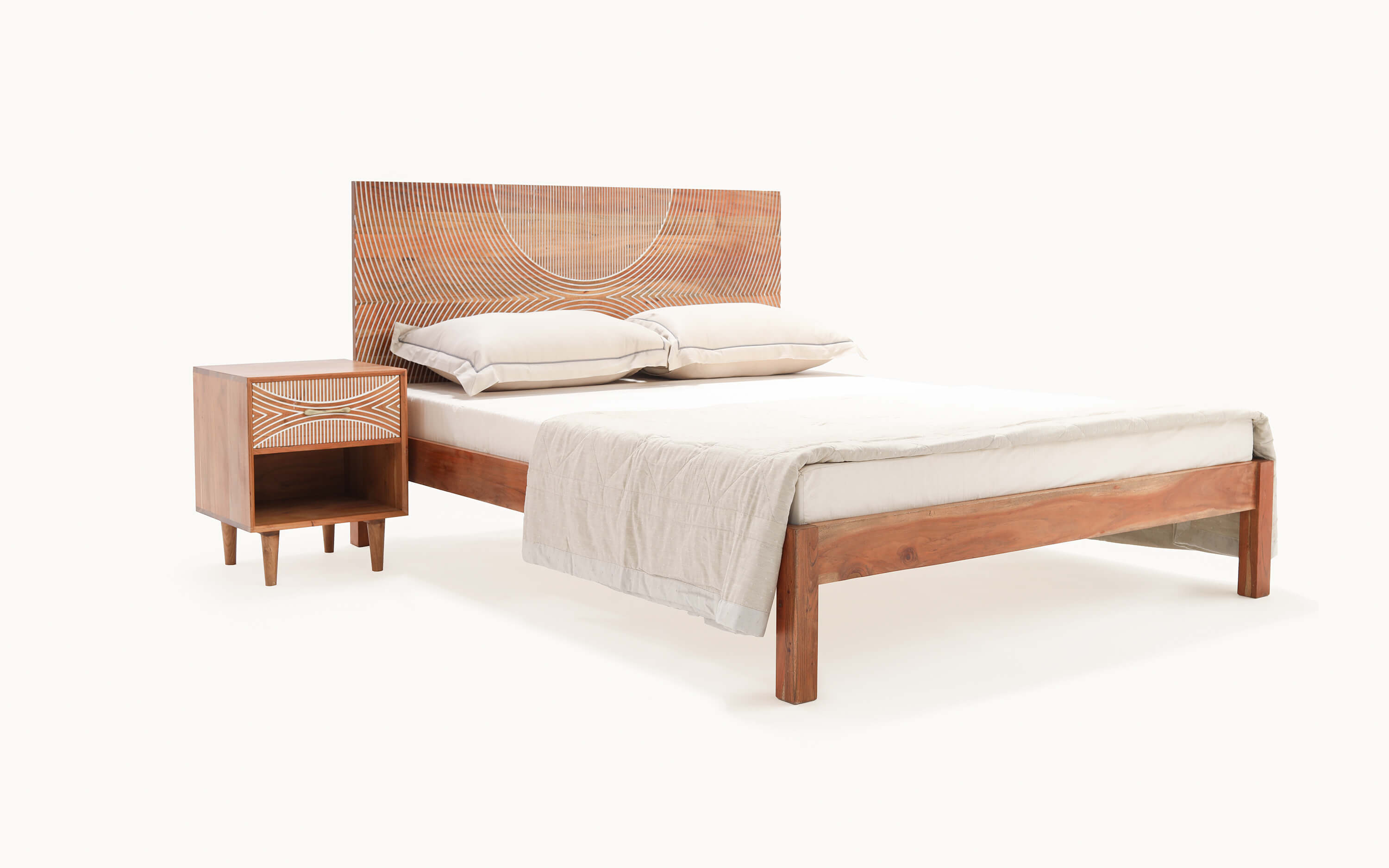 Bunka Queen Non Storage Bed - Orange Tree Home Pvt. Ltd.