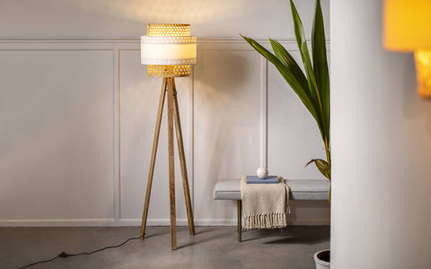 Canna Floor Lamp Double - Orange Tree Home Pvt. Ltd.