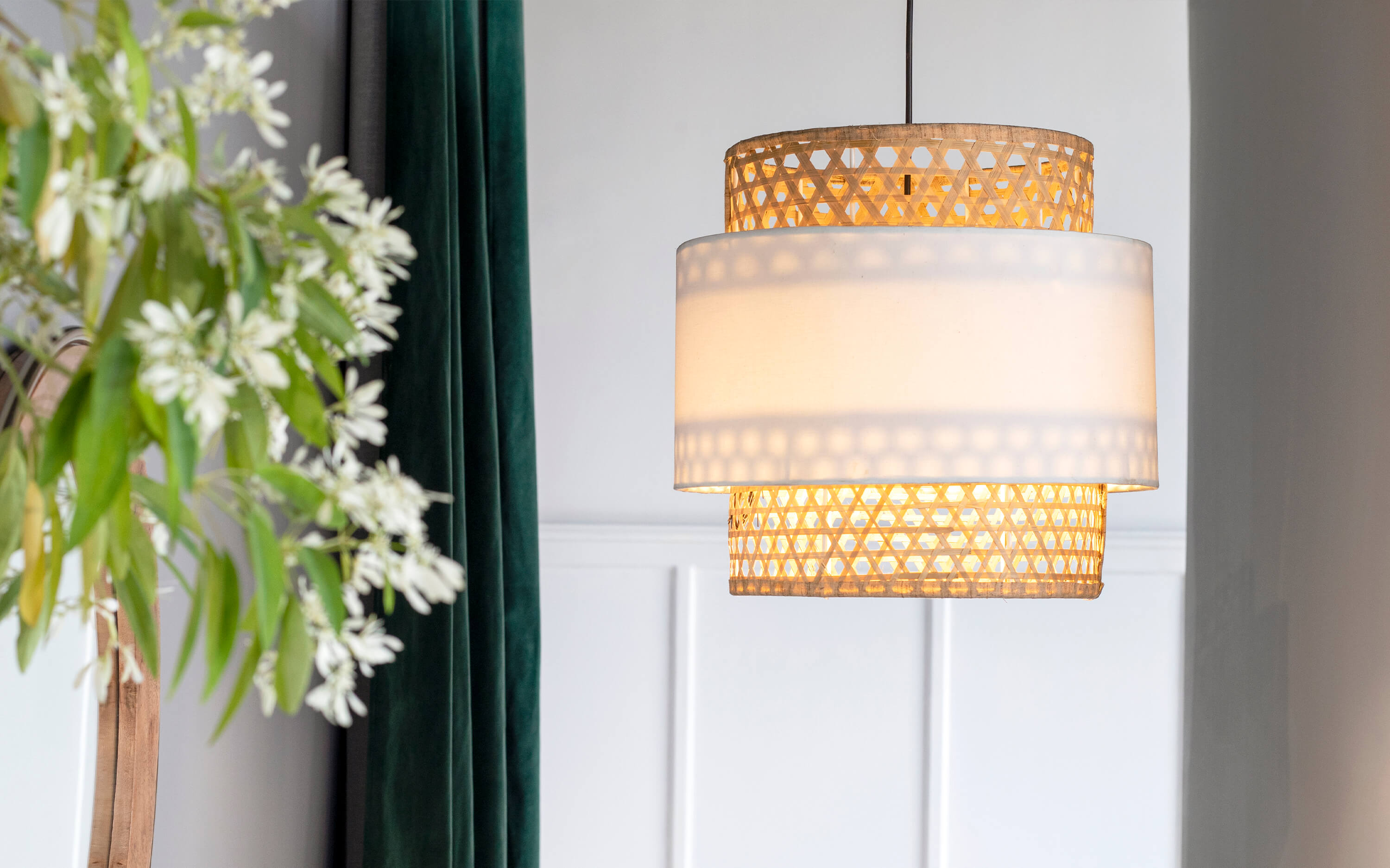 Flower drum hot sale shade ceiling light