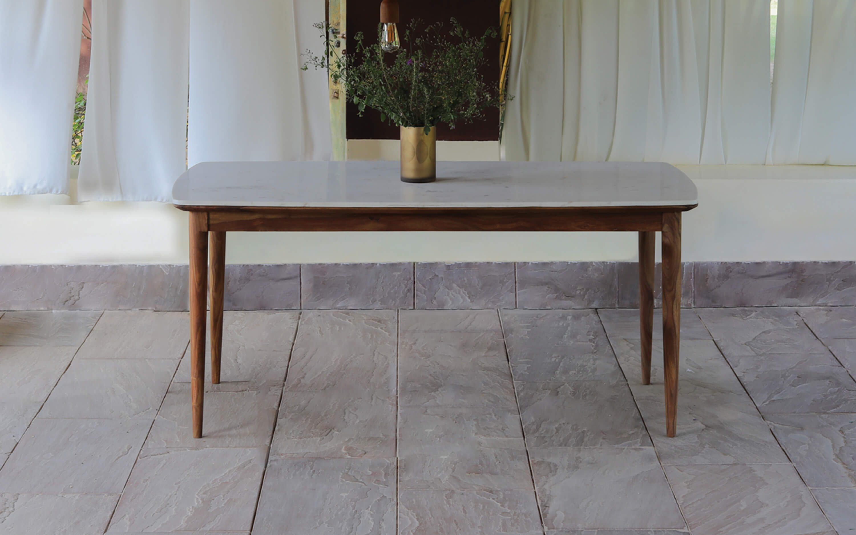 Dado Marble Top Dining Table 6 seater. Orange Tree Home