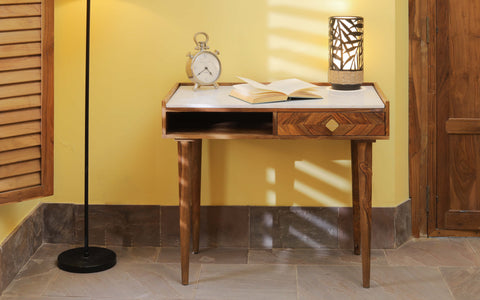 White Top Study Table with Drawer - Orange Tree Home Pvt. Ltd.