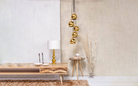Dew Hanging Lamp Cluster of 5 Gold - Orange Tree Home Pvt. Ltd.
