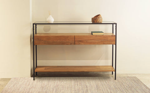 Glass Console Table - Orange Tree Home Pvt. Ltd.