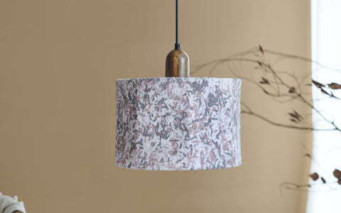 Flake Hanging Lamp Beige Drum - Orange Tree Home Pvt. Ltd.