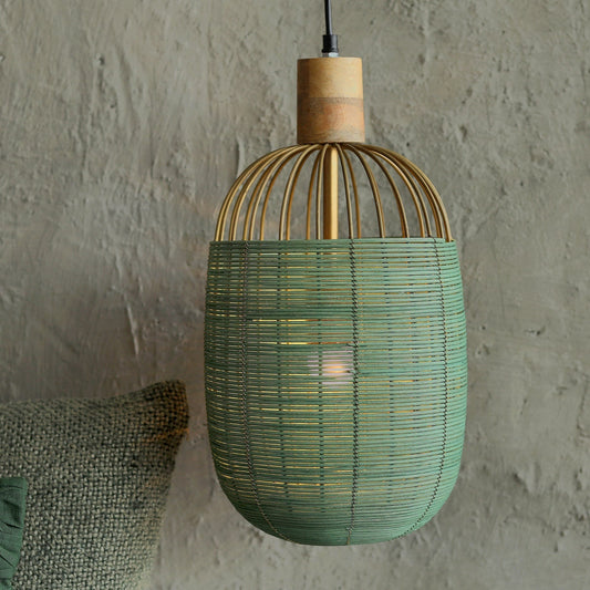 Henka Green Hanging Lamp Tall - Orange Tree Home Pvt. Ltd.