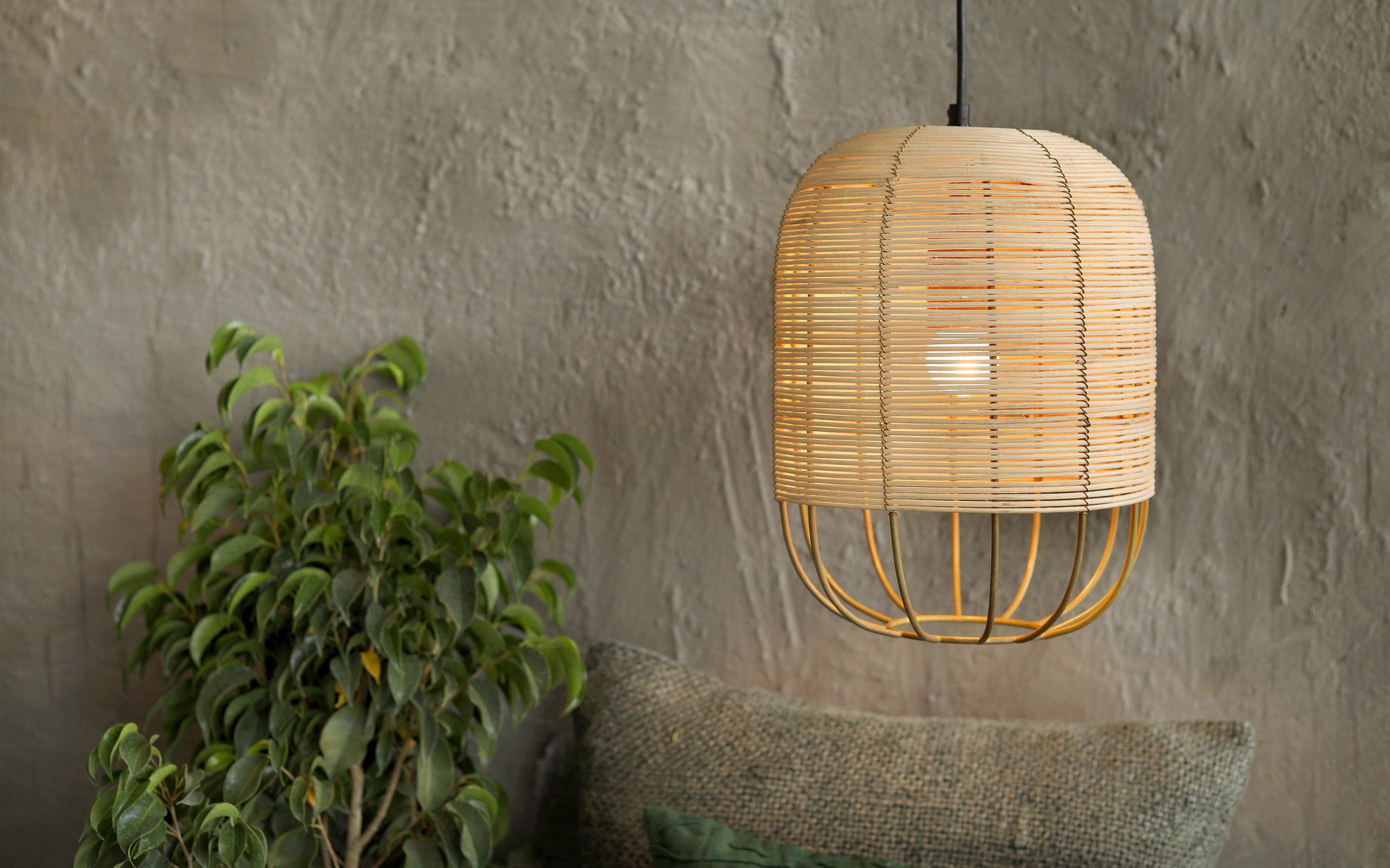 Buy Henka Natural Cane Hanging Light for Home Decor - Orange Tree