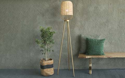 Henka Natural Floor Lamp - Orange Tree Home Pvt. Ltd.