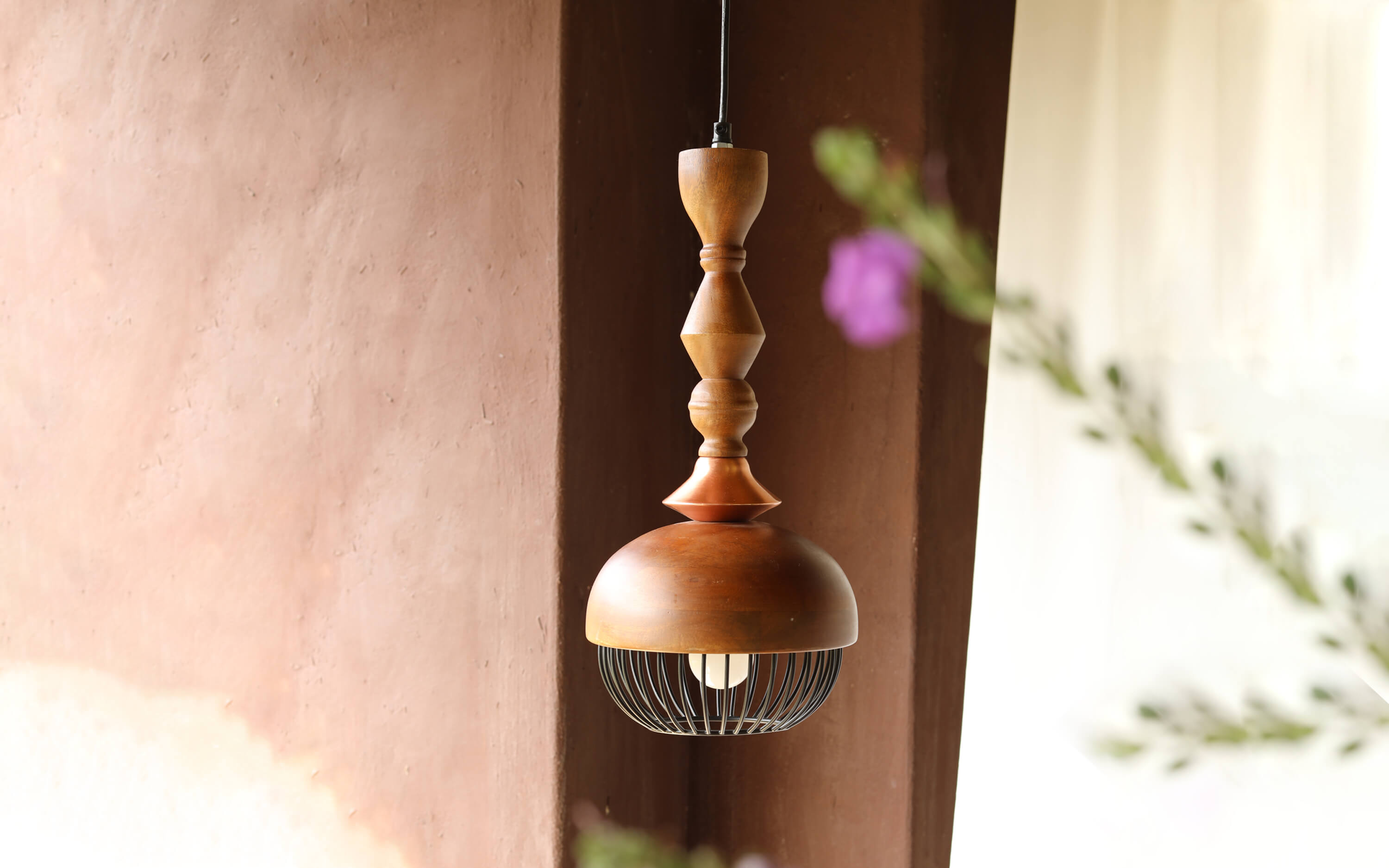 Jodha Copper Hanging Lamp Tall - Orange Tree Home Pvt. Ltd.