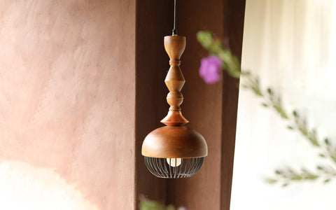 Jodha Copper Hanging Lamp Tall - Orange Tree Home Pvt. Ltd.