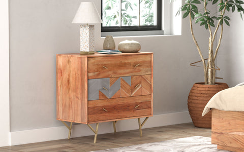 Mazi Chest of Drawer made of Acacia Wood with Cement