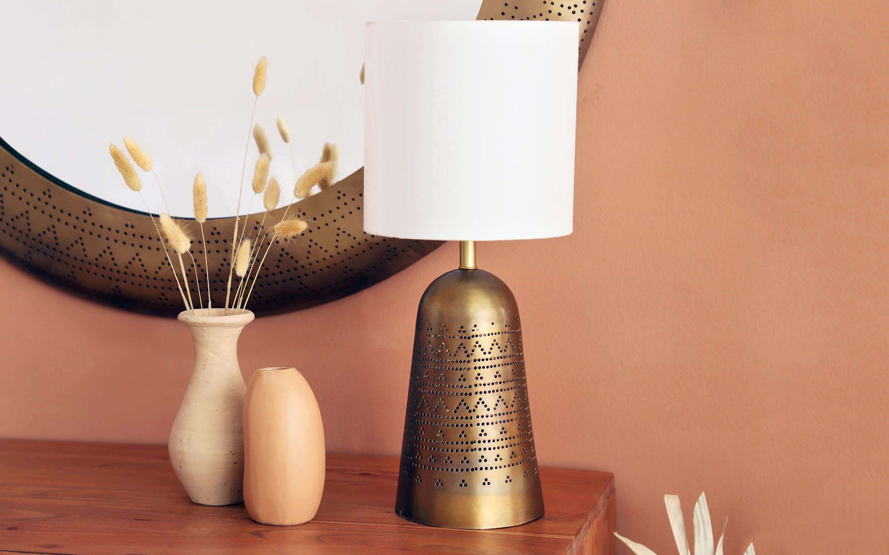 Mishin Antique Bedside Decorative Metal Table Light - Orange Tree
