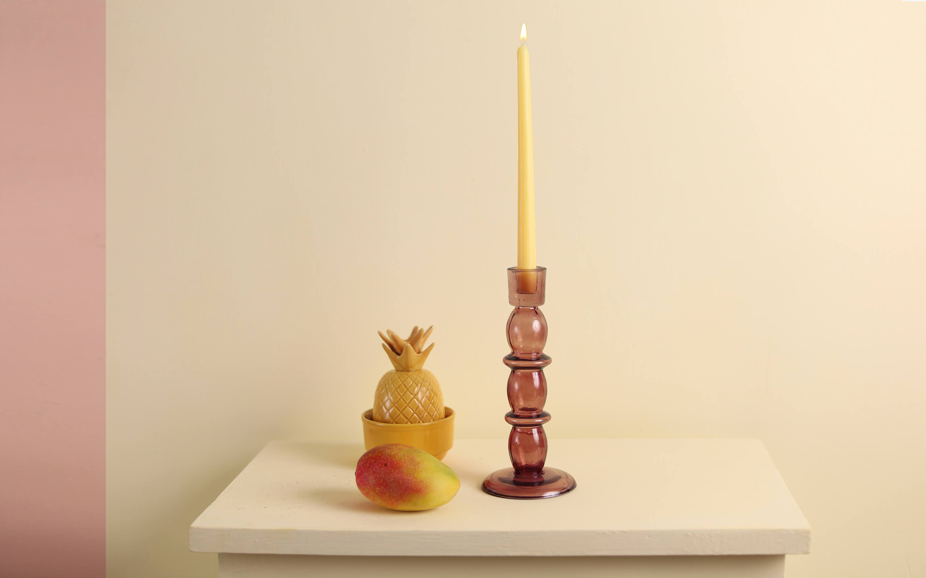 Nato Glass Candle Holder – Elegant Purple Candle Stand - Orange Tree