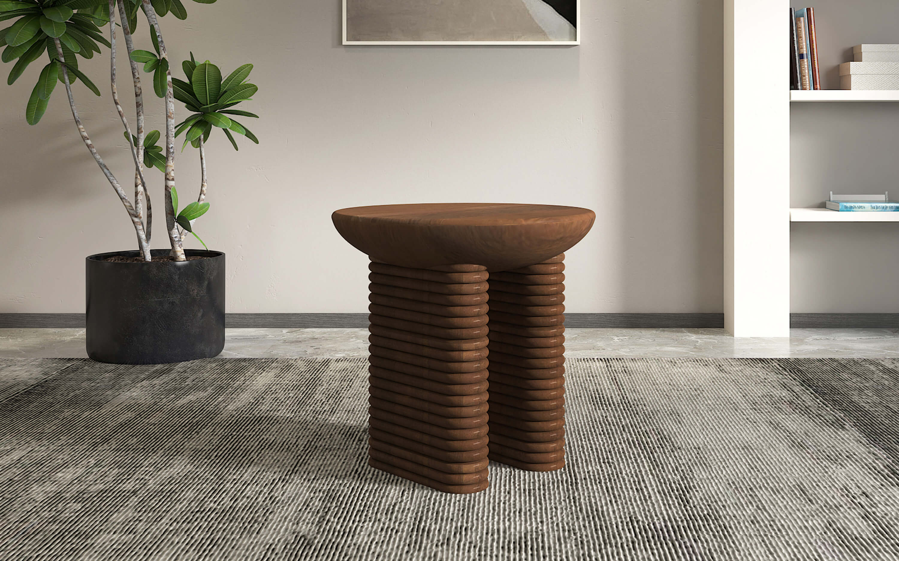 Ribbed Side Table - Orange Tree Home Pvt. Ltd.