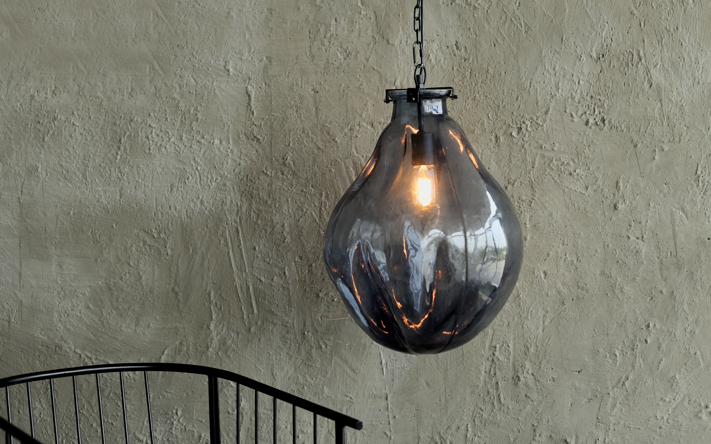 Sogu Black Hanging Lamp - Orange Tree Home Pvt. Ltd.