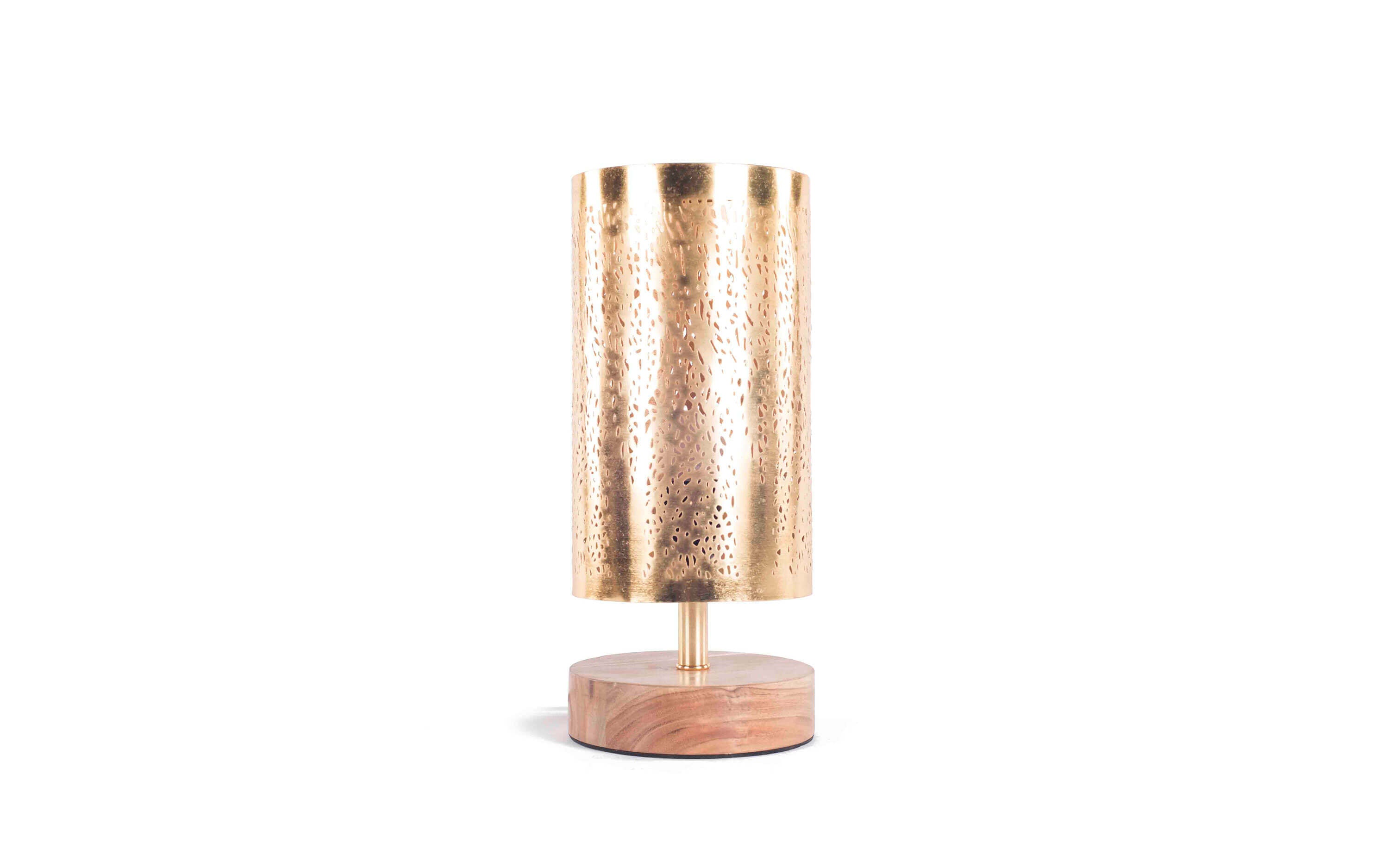 Aman Copper Decorative Metal Table Lamp - with white background - Orange Tree