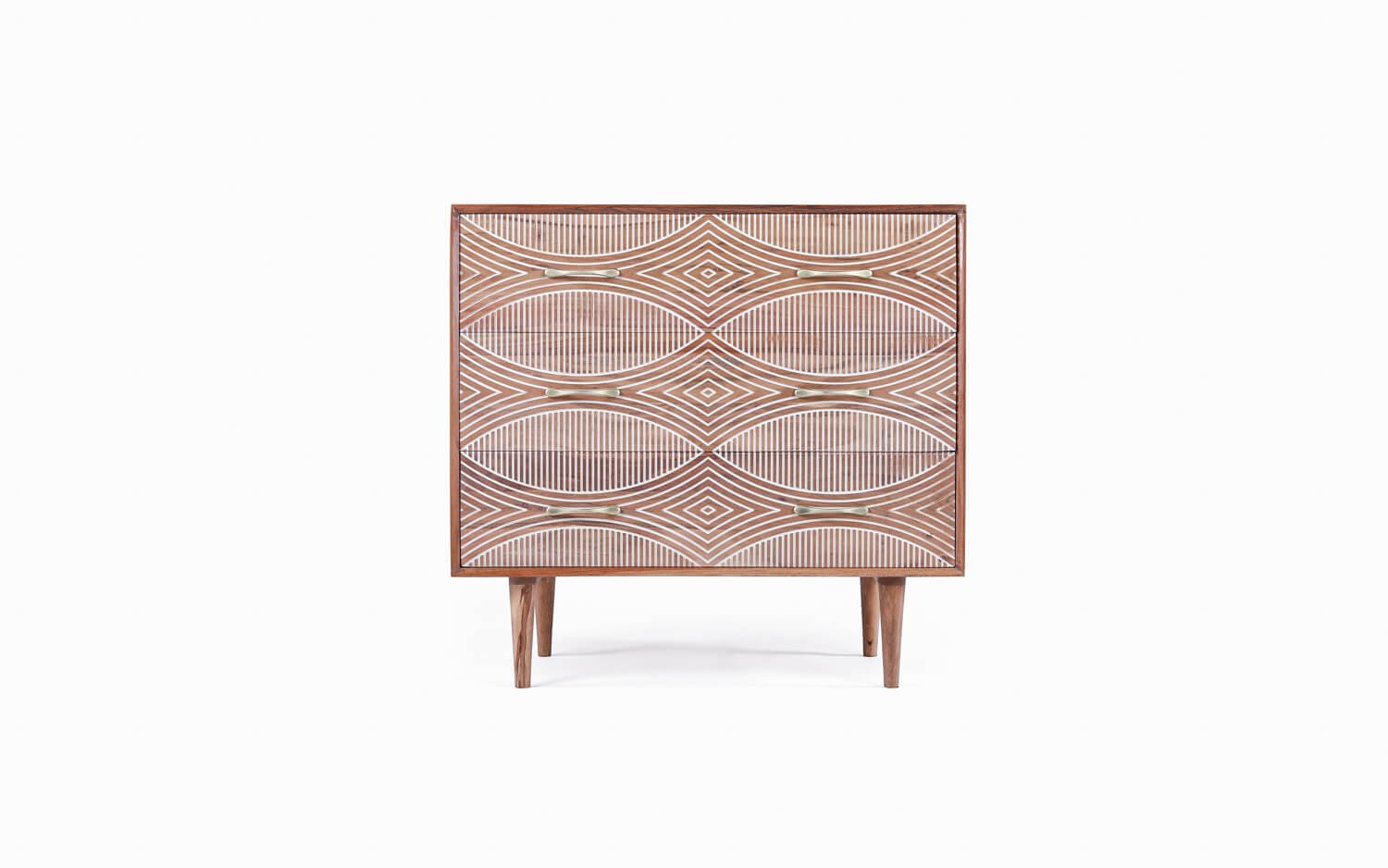 Bunka Solid Wood Chest of Drawers with Natural Finish - Close shot - from upper angle - Orange Tree