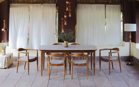 Dado Marble Top Dining Table 6 seater. Orange Tree Home