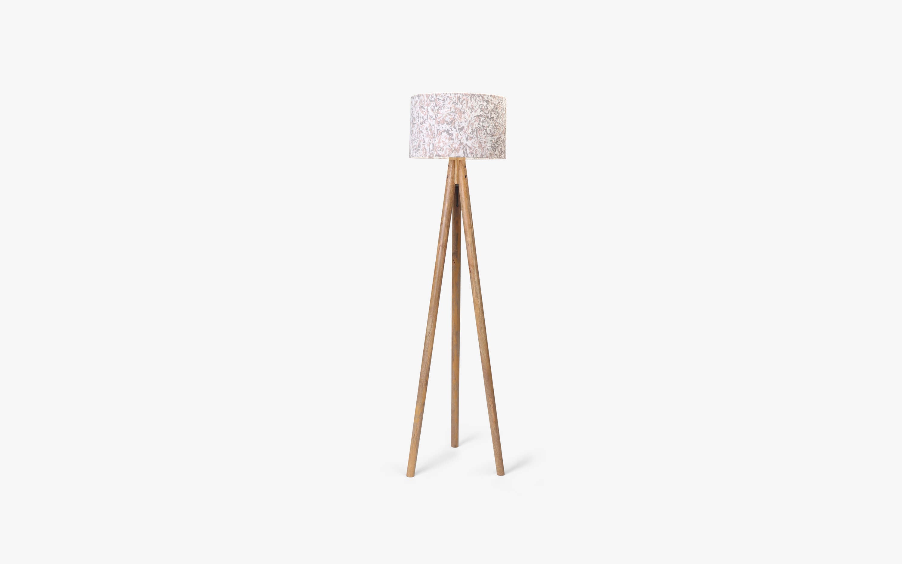 Flake Tripod Wooden Floor Lamp | Beige - with white background - Orange Tree