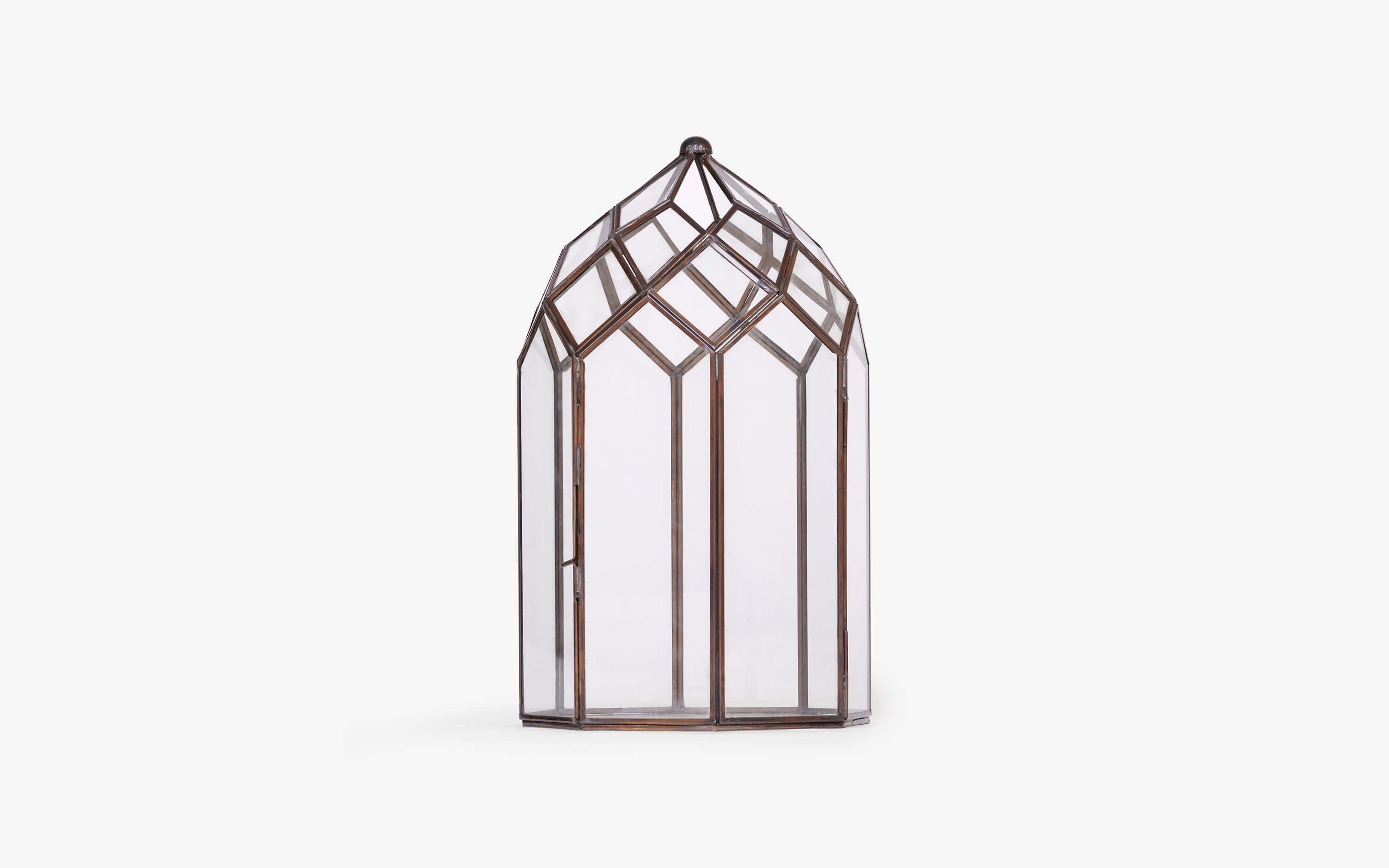 June Glass Candle Lantern Lamp - with white background - Orange Tree