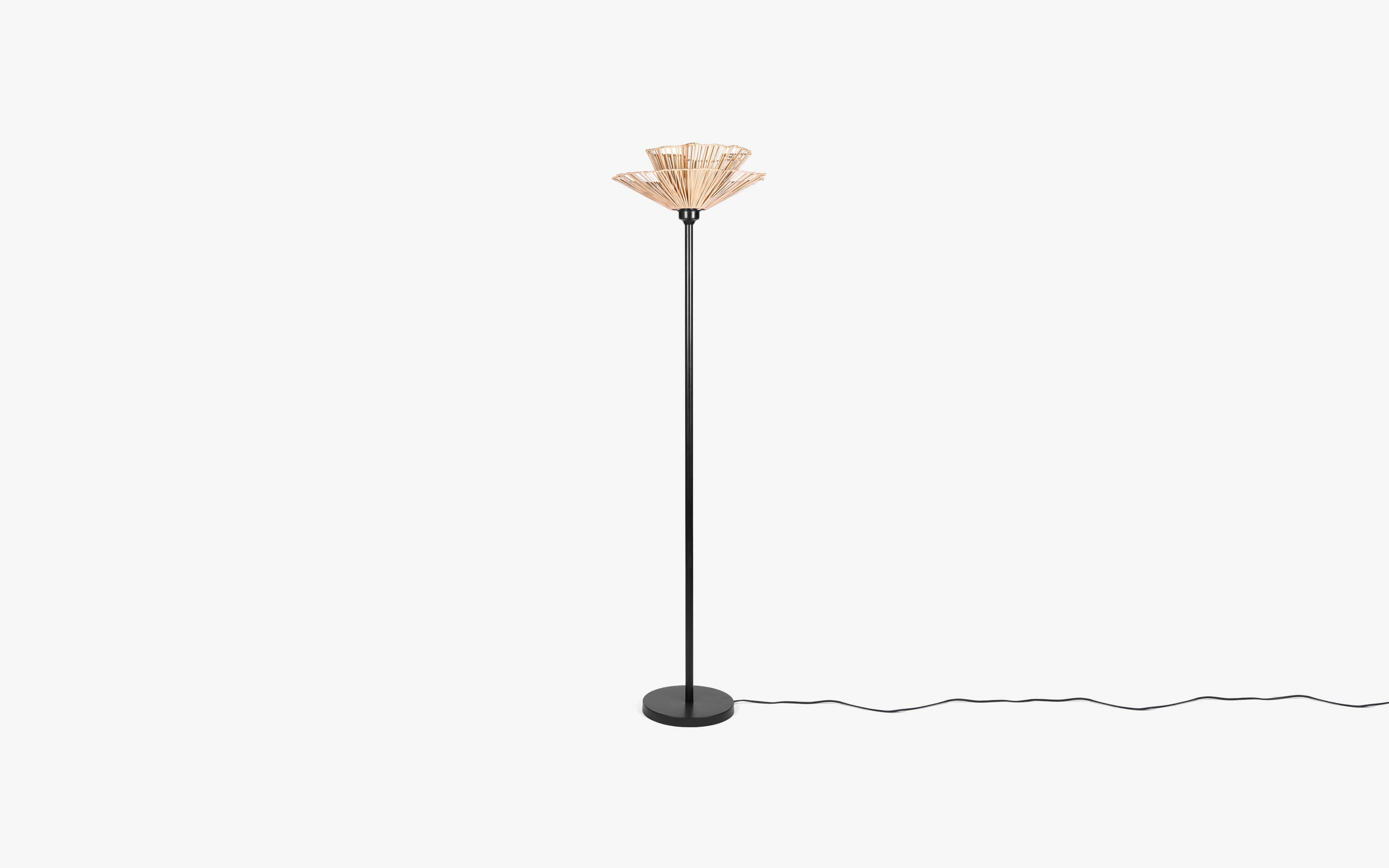 Klimt Cane Corner Floor Lamp | Metal Lamp - with white background - Orange Tree