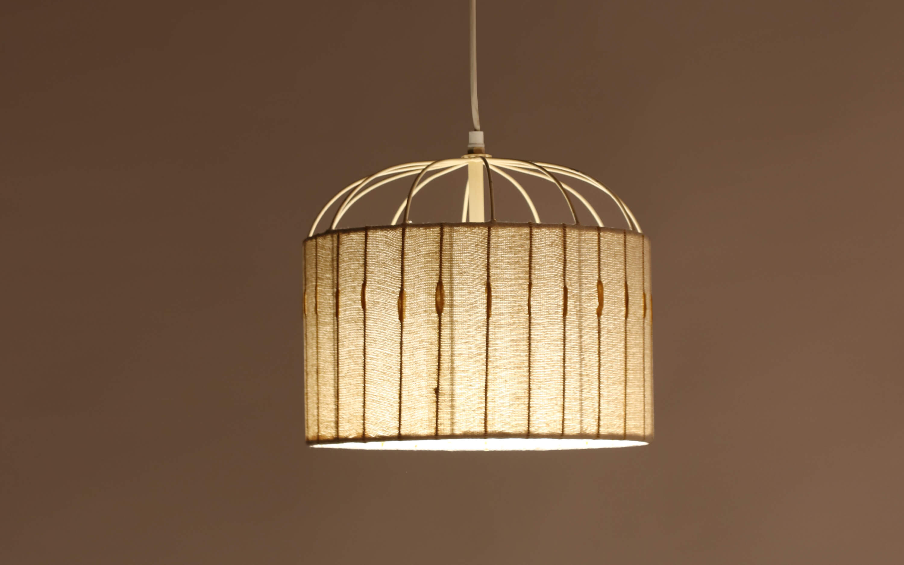 Antz Hanging Lamp Drum Mustard - Orange Tree Home Pvt. Ltd.