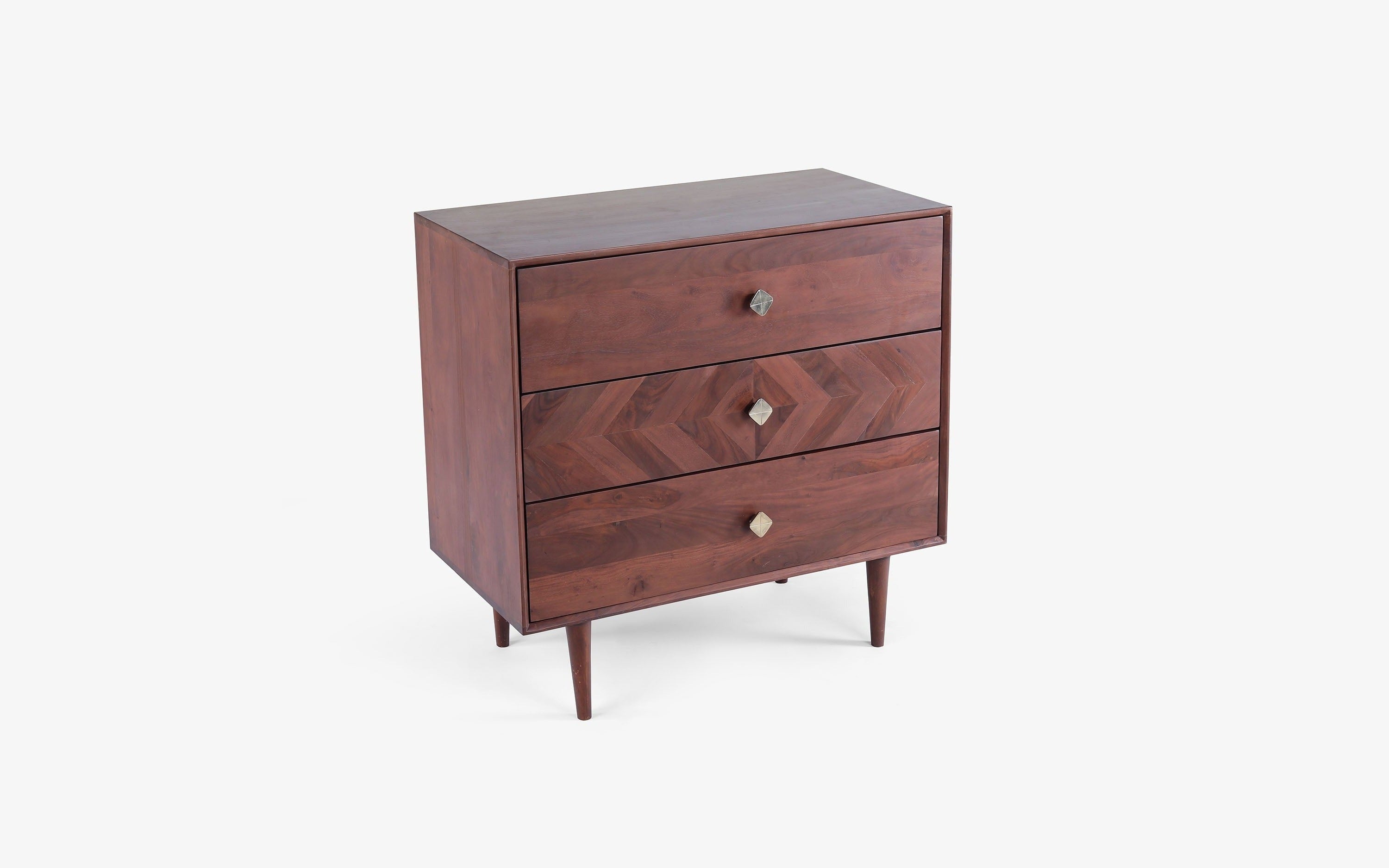 Dado Chest of Drawers in Sheesham Wood Autumn Brown Finish - with white background - Orange Tree
