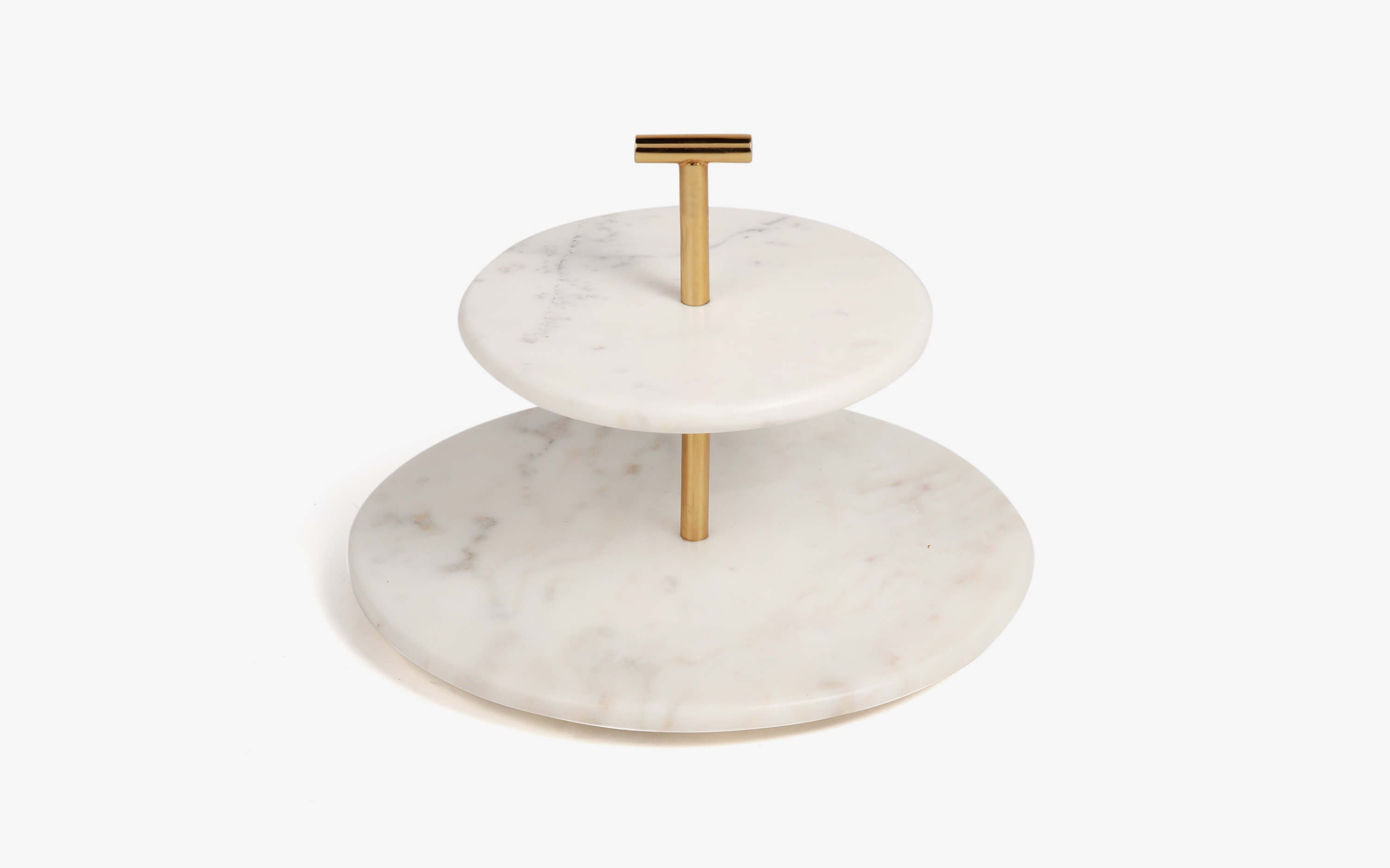 Damas 2-Tier Cake Stand Marble Metal - Orange Tree Home Pvt. Ltd.