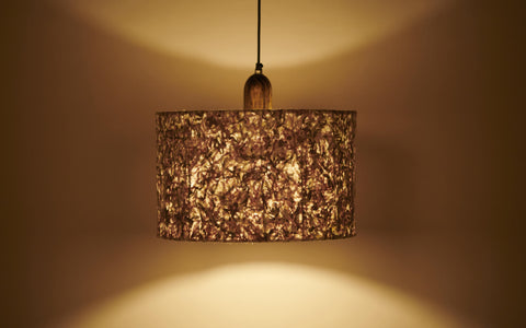 Flake Hanging Lamp Beige Drum - Orange Tree Home Pvt. Ltd.