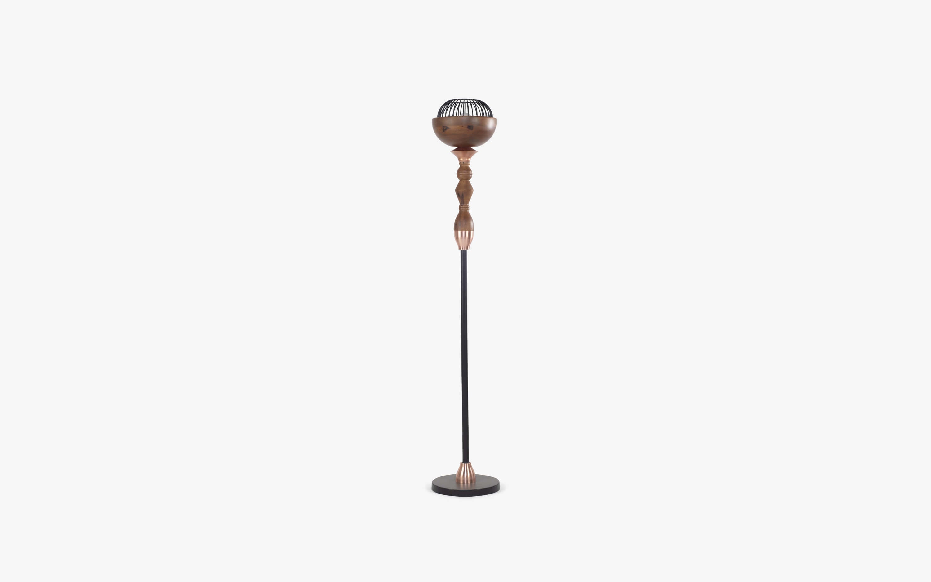 Jodha Copper Floor Lamp Without Shade - Orange Tree Home Pvt. Ltd.