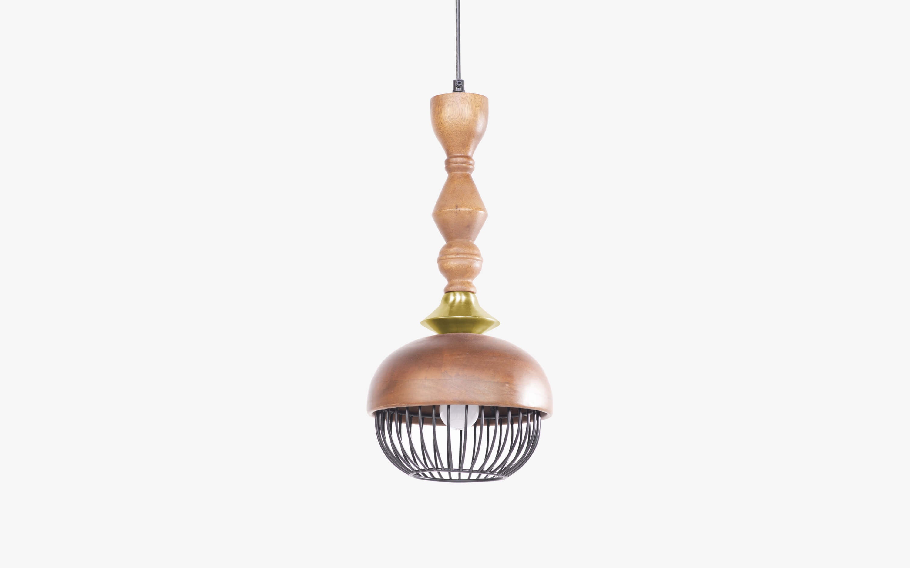 Jodha Gold Hanging Lamp Tall - Orange Tree Home Pvt. Ltd.