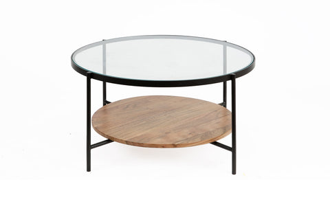 Round Glass top Coffee table - Orange Tree