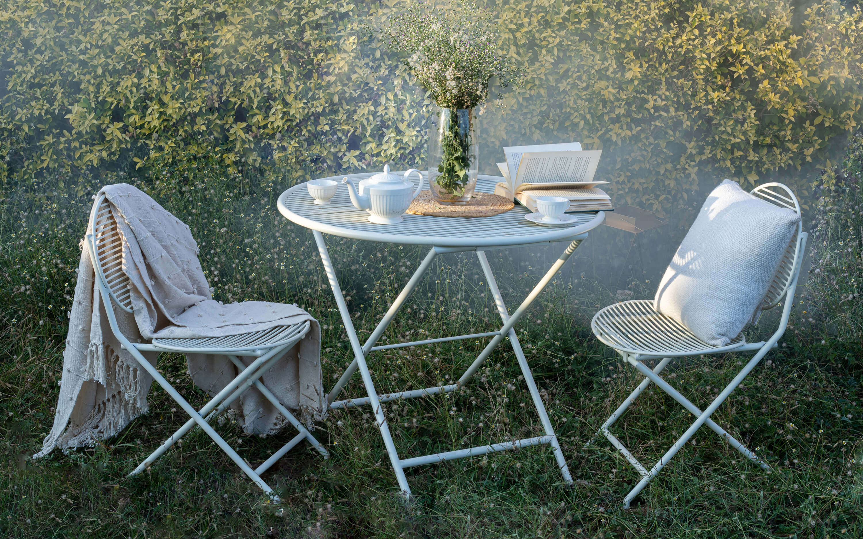 White patio table new arrivals set