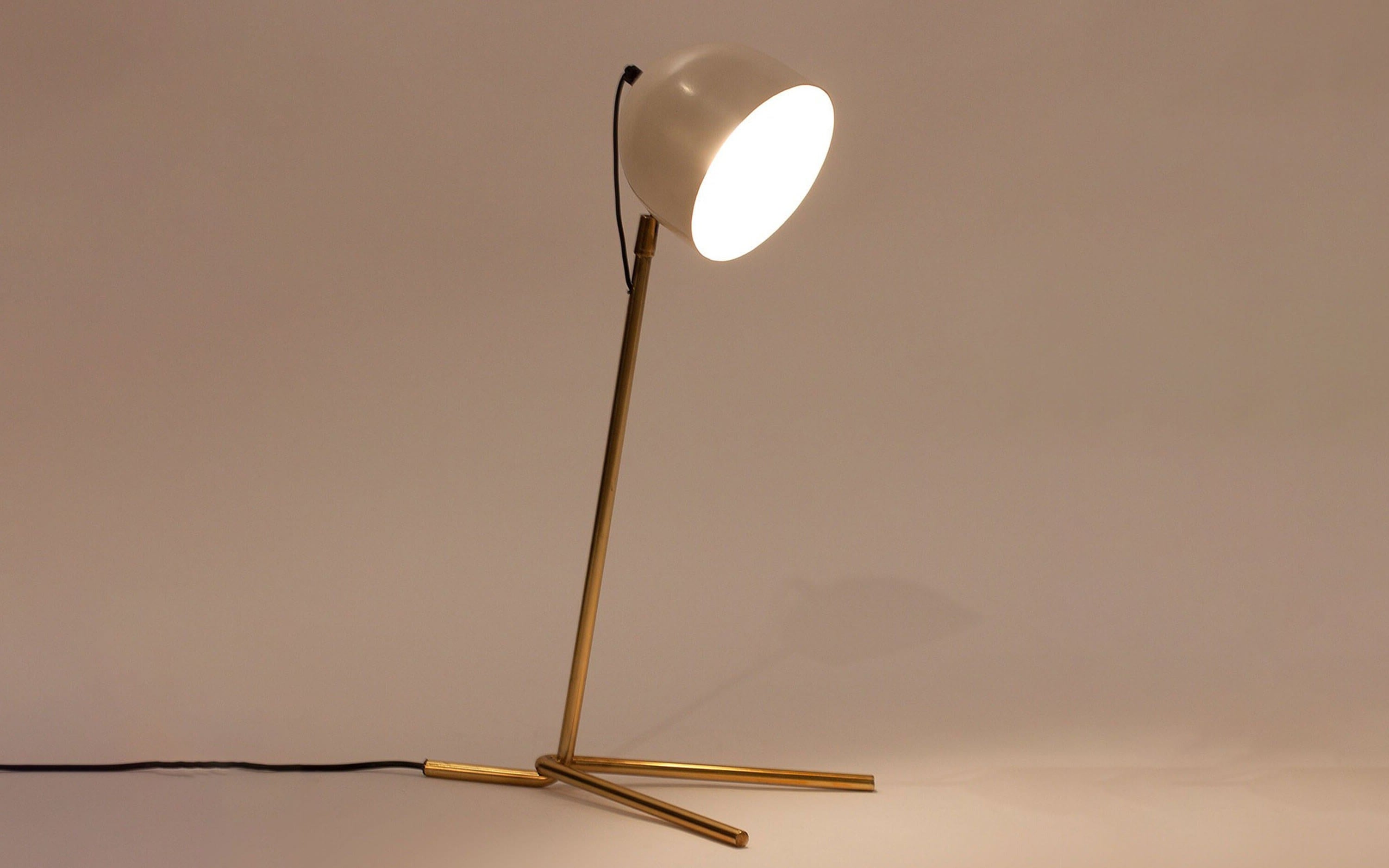 Buy Semer Brass Desk Study Light - Gold Finish - Close shot - Orange Tree